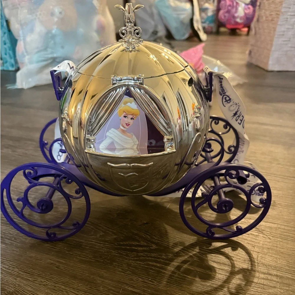 Disney 100 Cinderella Carriage Popcorn Bucket-Limited Edition- Silver-Purple - Picture 2 of 2
